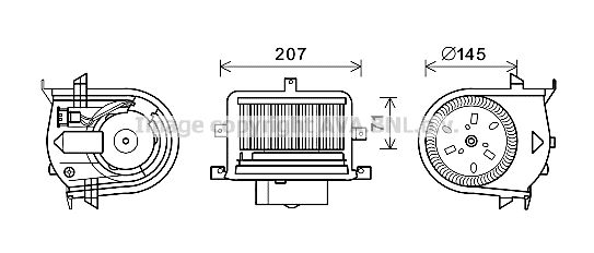 AVA QUALITY COOLING elektrovariklis, vidinis pūtiklis VW8350